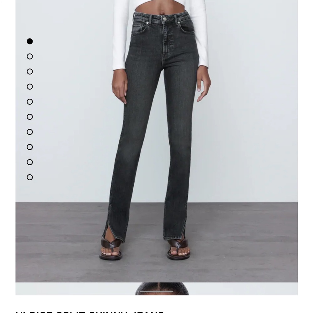 ZARA Sold out! High Ride Slim Flared Black Jeans 14 - NEW